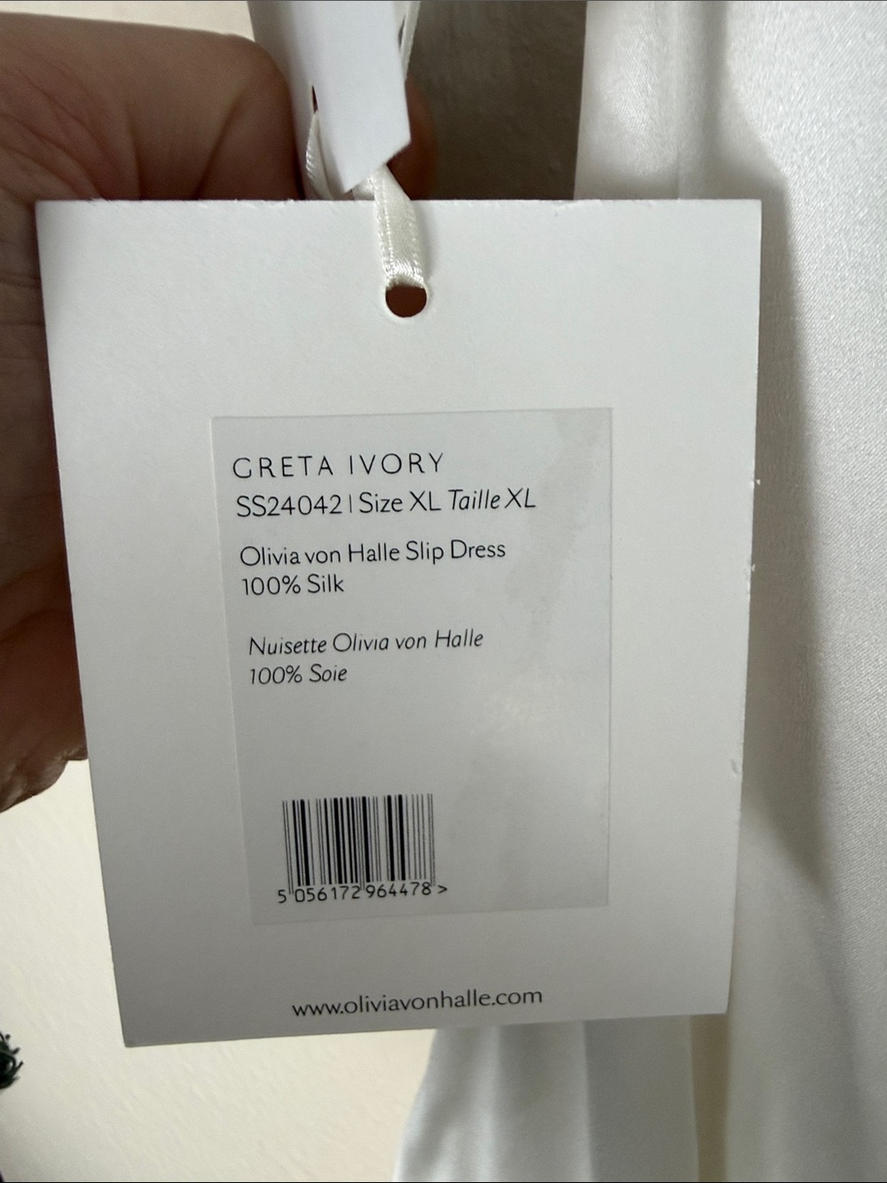 OLIVIA VON HALLE Greta Ivory Silk Habotai Halter Neck Dress - Picture 11 of 13
